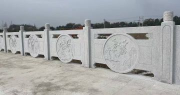 日照芝麻白河道栏杆 石材栏杆