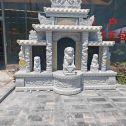 日照芝麻白中国黑石材套墓 花岗岩墓碑