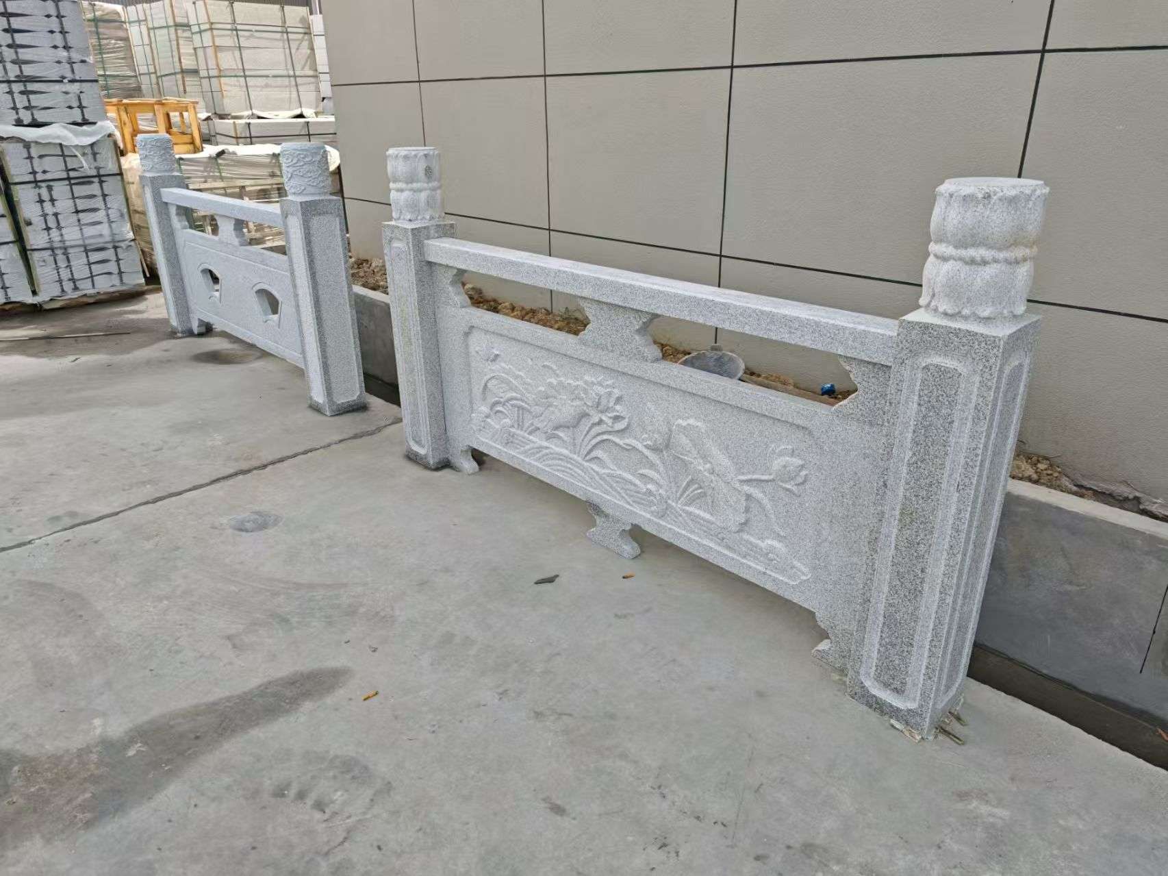 日照芝麻白河道栏杆 石材栏杆