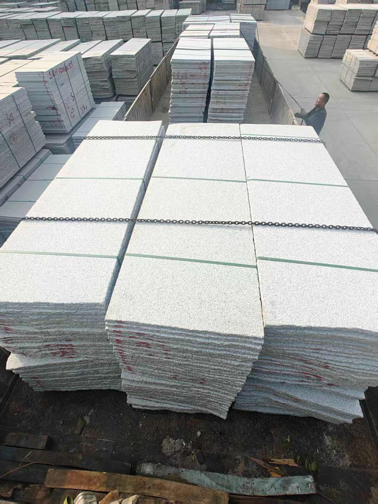 日照芝麻白毛板，石材毛板